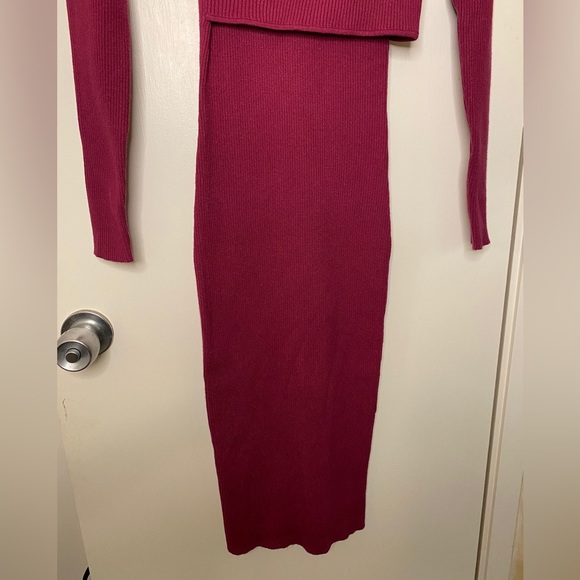 Ribbed Bodycon Midi Dress Pink - Picture 5 of 7